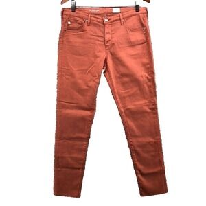AG Adriano Goldschmied The Legging Ankle Super Skinny Jeans Womens 12 Rust Red